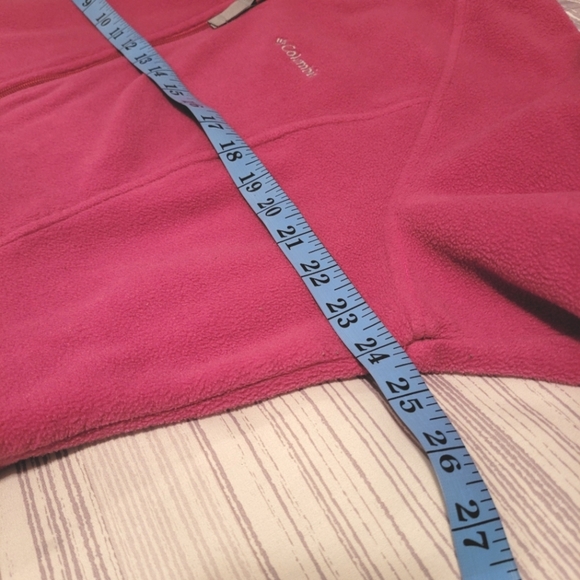 COLUMBIA Women's 2X plus size Fuchsia Pink full zip warm cozy fleece jacket - Picture 10 of 13